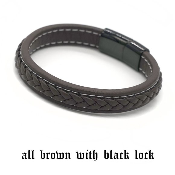 2️⃣  FOR  1️⃣  Mens leather bracelet with easy lock. - Picture 9 of 9